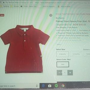Palmer Short Sleeve Polo Shirt, red, size 6M-3Y